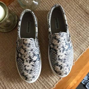 Womens Steve Madden Snakeskin Slip on Sneakers